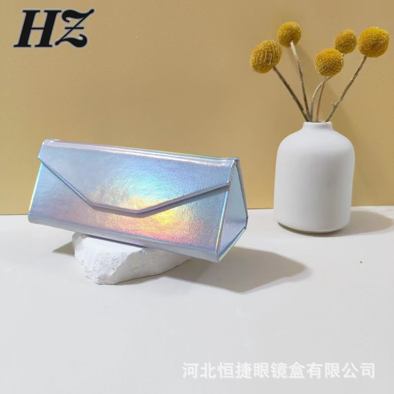 三角折叠收纳盒太阳镜盒印logo